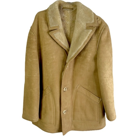Holt Renfrew Other - HOLT RENFREW CAMEL TAN SHEEPSKIN COAT FULLY LINED WITH  SHEEP VINTAGE MEN SMALL